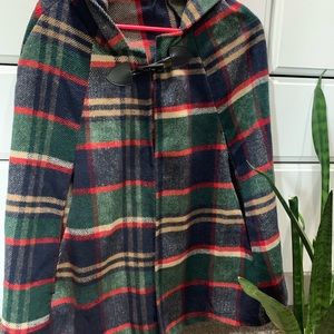 Buffalo plaid Poncho